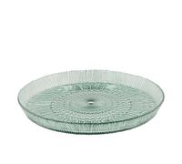 Plat de service rond KUSINTHA en verre Vert Bitz