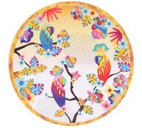 Les Jardins de la Comtesse - Plat de Présentation Rond en Mélamine - Perroquets de Bahia - 35,5 cm - Multicolore - Service de Table de la Vaisselle Quasi-Incassable MelARTmine