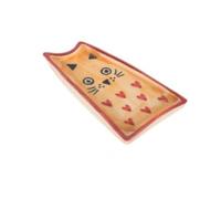 Plat Décoratif Chat en Céramique Peint à la Main - Petit Plateau Original - 14 cm