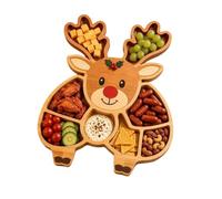 Plat d'entrée de Noël, assiette de charcuterie de Noël Compartiment Forme | Plateau en bois de Noël pour les vacances Thanksgiving Cuisine Hôtesse Fruits Dessert Viande Noix Bonbons Table Maison D
