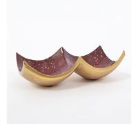 Plat Diana 2 Cases Couleur Bordeaux et dorés en Aluminium 19x10x06cm
