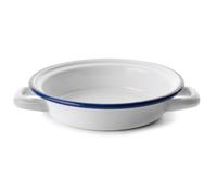 Plat Email Rond Anses 22 Cm Blanca