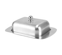 Plat en acier inoxydable - Boîte de rangement rectangulaire pour fromage, pâtisseries, , beurre, avec couvercle sécurisé | pour comptoir de cuisine