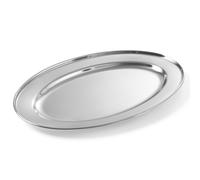 Plat en acier inoxydable pour viandes et charcuteries, ovale, longueur 50 cm - H