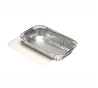 Plat en aluminium - PAP STAR - 650 ml - Rectangulaire - 22 x 12,8 cm - Avec couvercle