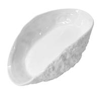 Plat en Céramique Blanc à Motif Coquillage, Grand Format