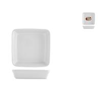 Plat En Céramique Carré Blanc 23,5x23,5x5 Cm