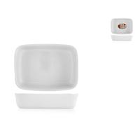 Plat En Ceramique Rectangulaire Blanc 25x18,5x6 Cm