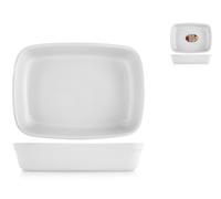 Plat En Céramique Rectangulaire Blanc 34,5x25x7 Cm
