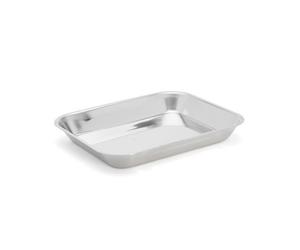 Plat en inox à mariner, à débarrasser ou lèche frites 35 x 27 cm x 4.6 cm de hau