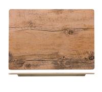 Plat En Mélamine Rectangulaire Décor Bois 25,5x35,5 H&H