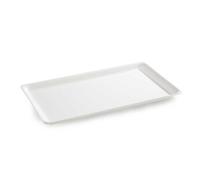 Plat en Plexiglas rectangulaire avec coins arrondis Blanc 400x250x17mm