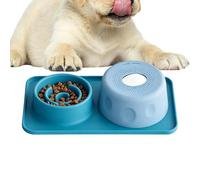 Plat en Silicone antidérapant Anti-étouffement - Bol à Boule de léchage pour Chien, 2 en 1, Bols pour Chien à Alimentation Lente de 500 ML, pour lécher, Manger des friandises liquides, du Yaourt