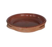 Plat en terre cuite semi-maltée 30 cm - Casserole artisanale pour cuisson au four - Fait main en Italie - Idéal pour lasagne, parmesan, rôti et gratin