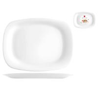 Plat En Verre Opale Blanc Grangusto BBQ 33X24Cm