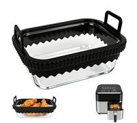 Plat en Verre pour Air Fryer Ninja Philips Cosori Moulinex Cecotec, Moule à Gratin Four, Accessoire Airfryer Remplace Papier Cuisson et Silicone
