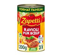 Plat familial Ravioli pur Bœuf ZAPETTI - la boîte de 1,2kg Lot De 3 - Par Lot