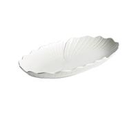 plat fond 25 cm/30.5 cm/35. cm Maison Lumière De Luxe Plat Poisson Vapeur Ovale Créatif Céramique en forme de fleur(30.5cm)