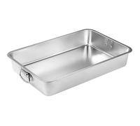 Plat Four Acier Inox 40x30cm, Rôtissoire Dinde Légumes Poignées, Poli Miroir Nettoyage Facile