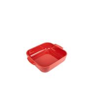 PEUGEOT - Plat Four En Céramique Carré - 28 cm (anses comprises) x 23,7 cm x 7,2 cm - Contenance : 2,7 L - Garanti 10 Ans - Fabrication Française - Coloris Rouge