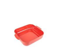 PEUGEOT - Plat Four En Céramique Carré - 36 cm (anses comprises) x 31 cm x 8,2 cm - Contenance : 5,4 L - Garanti 10 Ans - Fabrication Française - Coloris Rouge