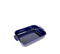 PEUGEOT - Plat Four En Céramique Rectangulaire - 40 cm x 27,2 cm x 8,3 cm - Contenance : 5,2 L - Garanti 10 Ans - Fabrication Française - Coloris Bleu profond