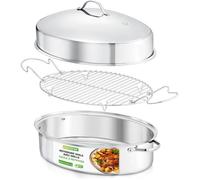 Plat Four de Rôtissage - NutriChef - 51 cm - Ovale - Acier Inoxydable - Argent