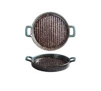 plat four Plaque de cuisson en céramique à double oreille, assiette steak occidentale, four micro-ondes, ustensiles, 25,5 x 21 4 cm plat four ceramique(Multi-colored)