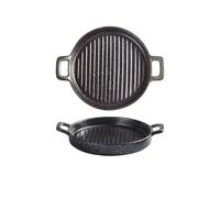 plat four Plaque de cuisson en céramique à double oreille, assiette steak occidentale, four micro-ondes, ustensiles, 25,5 x 21 4 cm plat four ceramique(Noir)