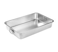 Plat Four, Plat à Four, Rôtissoire en Acier Inoxydable avec Poignées, Plaque à Rôtir, Grand Plat Four pour Dinde et Légumes, Extérieur Poli Miroir, Facile à Nettoyer, 7 x 40 x 30 cm