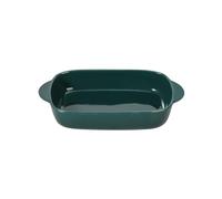 Plat Four Rectangulaire en Ceramique - Plat à Gratin Individuel pour Lasagne et Cuisson au Four - Mini Cocotte et Moule Petit Format - Compatible Micro-onde et Lave-vaisselle - Vert foncé