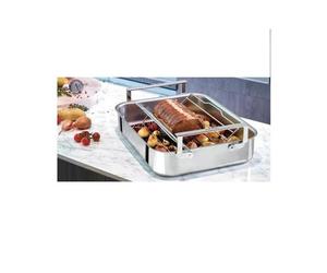 PLAT FOUR RECTANGULAIRE TRILAMINE 40 X 31 CM 2 ANSES LARGES + GRILLE INOX+THERMOMETRE