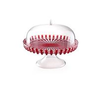 Plat gâteau 31 cm avec cloche Dolce Vita Rouge - - Rouge - Plastique