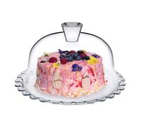 Plat Gâteau Petite Patisserie Avec Cloche Verre Ø 26,4 CM Pasabache Buffet