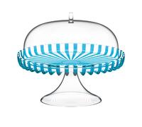 Plat Gâteau Sur Pied Avec Dome Dolce Vita Bleu