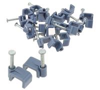 Plat Gris 8 mm câble Clips Pour 1mm2 Double & Terre Câbles [20 paquet de]