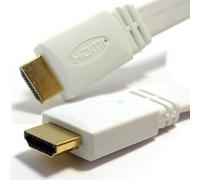 Plat HDMI Haute Vitesse câble pour LCD LED UHD/HD TV Cordon Plaqués Or 1,5 m Blanc [1.5 mètre/1,5m]
