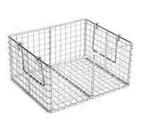 Plat Inox 304, Plateau Métallique à Structure Quadrillée, Bac de Récupération D'huile avec Poignée Pliable pour L'égouttage de L'eau et de L'huile(40x30x10 cm/16x12x4 in)