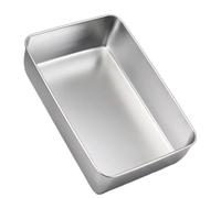 Plat Inox Ensemble d'assiettes carrées, plaque de cuisson, poêle en acier inoxydable, plateau profond, gril, récipient for aliments for poissons, ensemble, plat service rangement(31x24.5x5.2 no Lid)