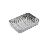 Plat Inox Plaque de cuisson en acier inoxydable 304 avec grille refroidissement amovible, plaque, à gâteau, four, lave-vaisselle(8)