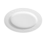 HENDI Plat ovale, bords renforcés, émaillage de qualité, résistance aux impacts et à l'usure, convient à micro-ondes et lave-vaisselle, 340x235mm, porcelaine blanche