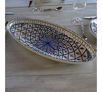 Plat ovale Bakir bleu - L 24 cm