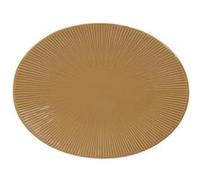 Plat ovale Bohémia 41,5 cm moutarde - Table Passion - Jaune - Grès Jaune G