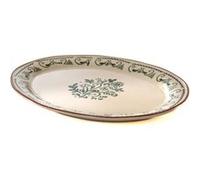 Plat ovale Clara - Amadeus - Crème / Ivoire - Faïence Vert G