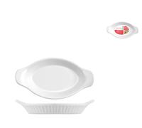 Plat Ovale En Céramique De Couleur Blanche De 23X12 Cm