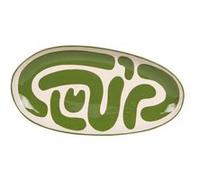 Plat ovale Lulli vert 41x21 cm - Table Passion - Vert - Grès Vert G