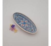Plat ovale Marocain turquoise - L 30 cm