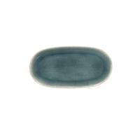 Plat ovale Oslo bleu 38x19 cm - - Bleu - Grès