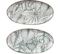 Plat ovale Paraguay 25x13 cm (1 modèle aléatoire) - Table Passion - Vert - Porcelaine Vert G