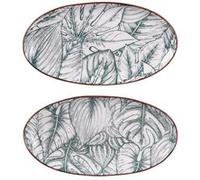 Plat ovale Paraguay 35.5x19 cm (1 modèle aléatoire) - Table Passion - Vert - Porcelaine Vert G